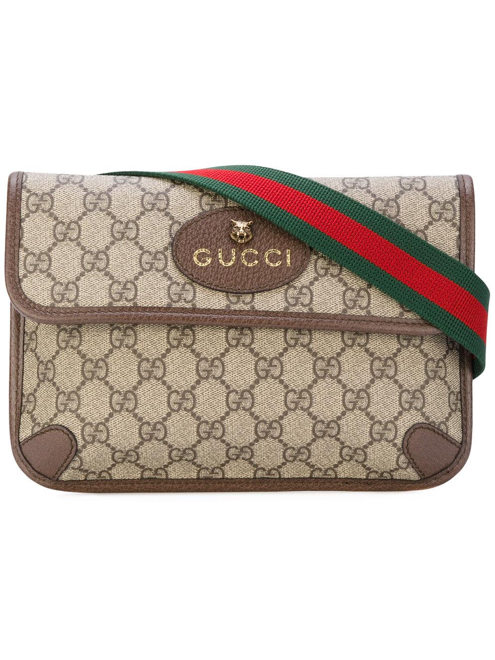 Gucci Gg Supreme Belt Bag in Brown - Lyst