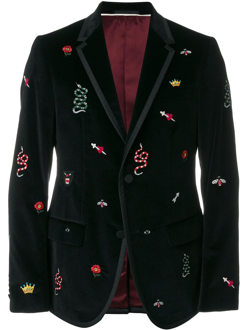 Lyst - Gucci Embroidered Monaco Jacket in Black for Men