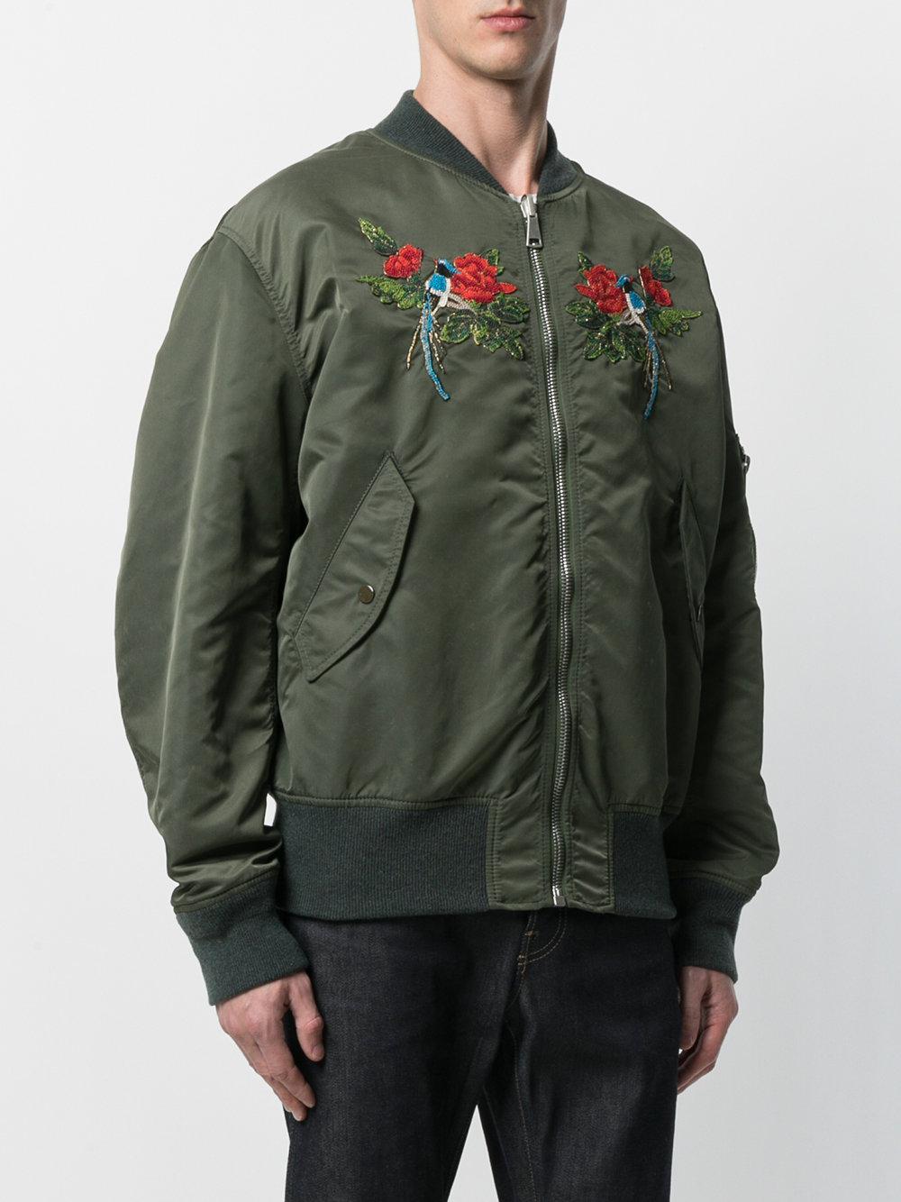 Gucci Beaded Bomber Jacket in Green for Men - Lyst