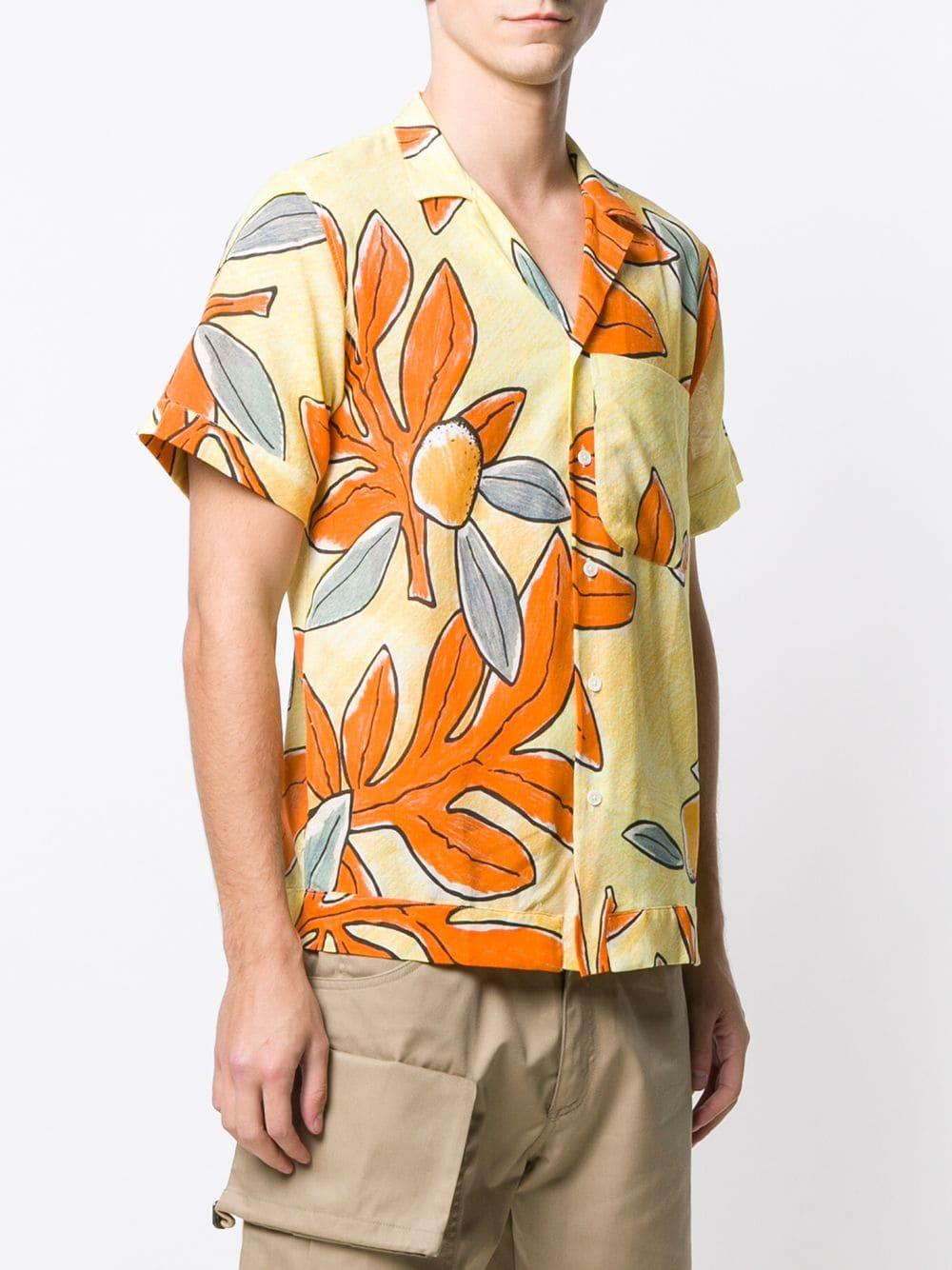 Lyst - Jacquemus Camp-collar Floral-print Cotton-gauze Shirt in Yellow ...