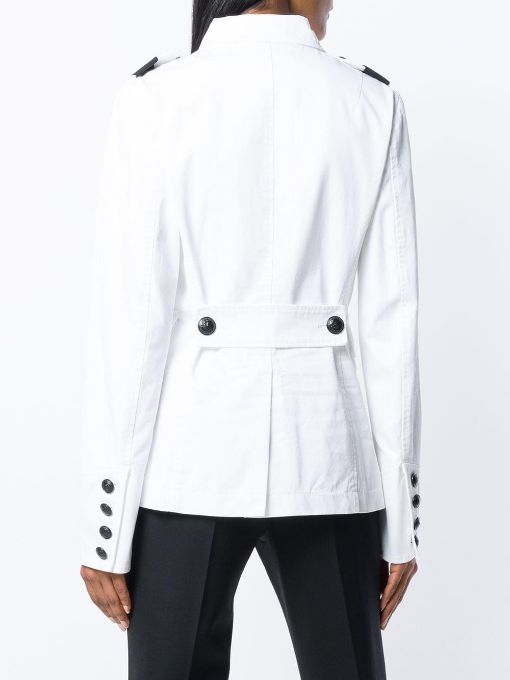 DSquared² Cotton Fitted Military Jacket in White Lyst