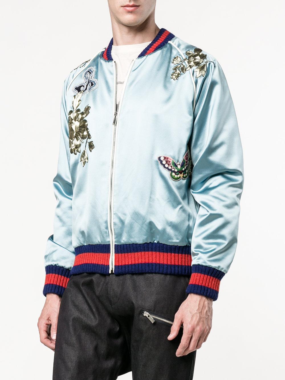 gucci blue bomber jacket