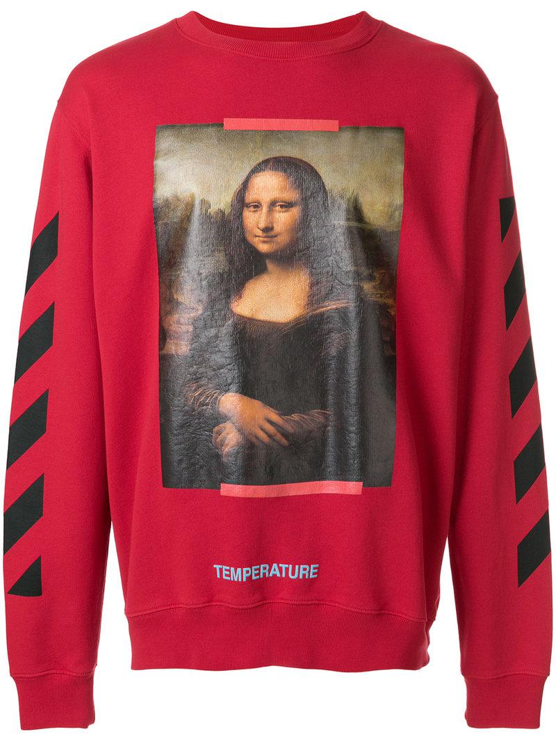 Lyst - Off-White C/O Virgil Abloh Mona Lisa Print Sweatshirt in Red for Men