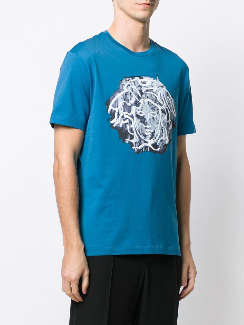Versace Medusa T-shirt in Blue for Men - Lyst