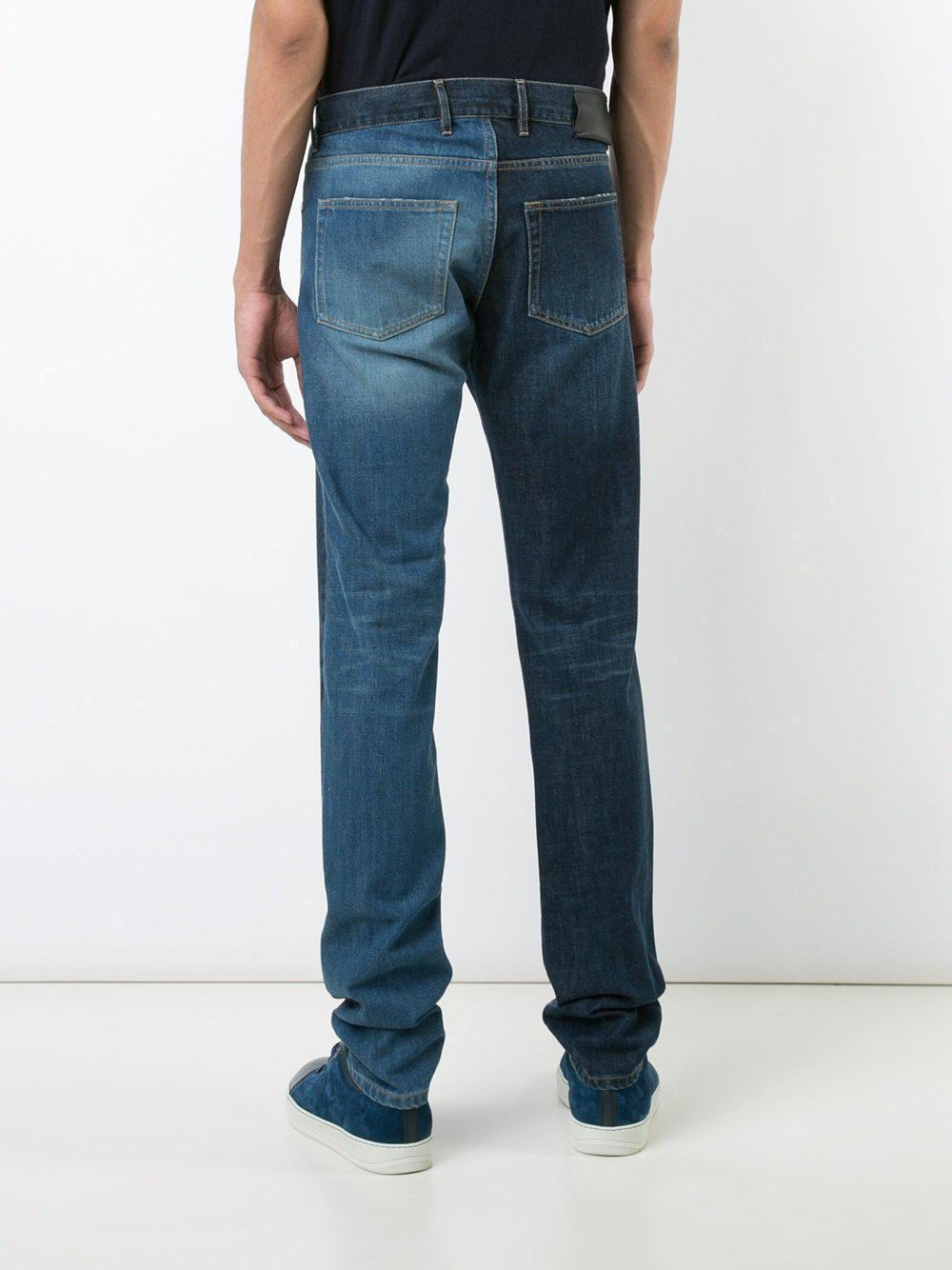 Lyst - Lanvin Two-tone Contrast Skinny Jeans in Blue for Men