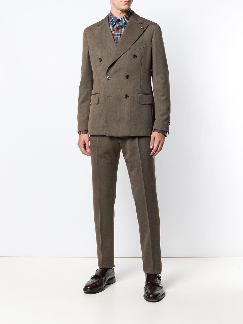 Gabriele Pasini Double Breasted Suit in Brown for Men - Lyst