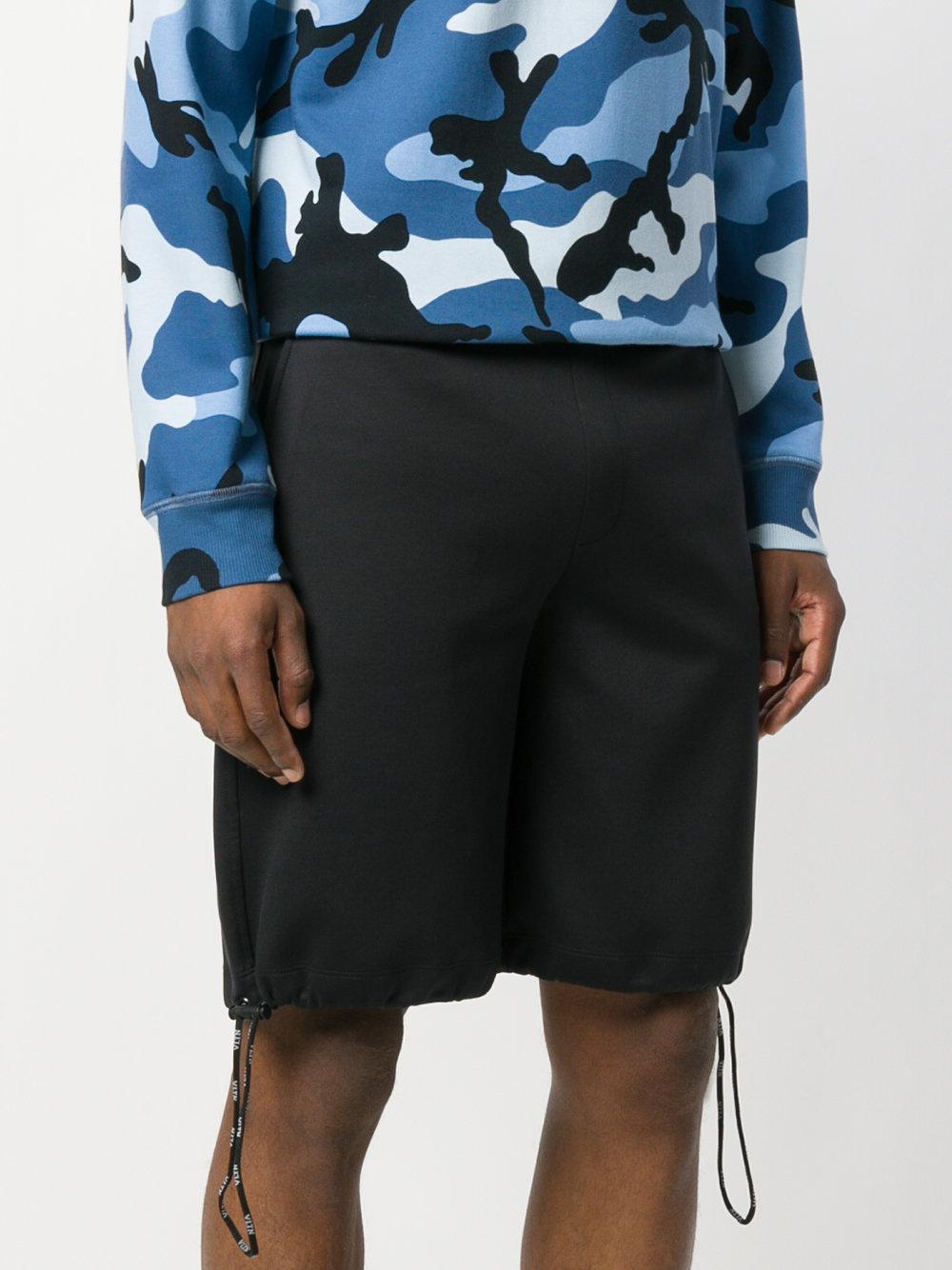 Valentino Cotton Vltn Jersey Bermuda Shorts in Black for Men Lyst