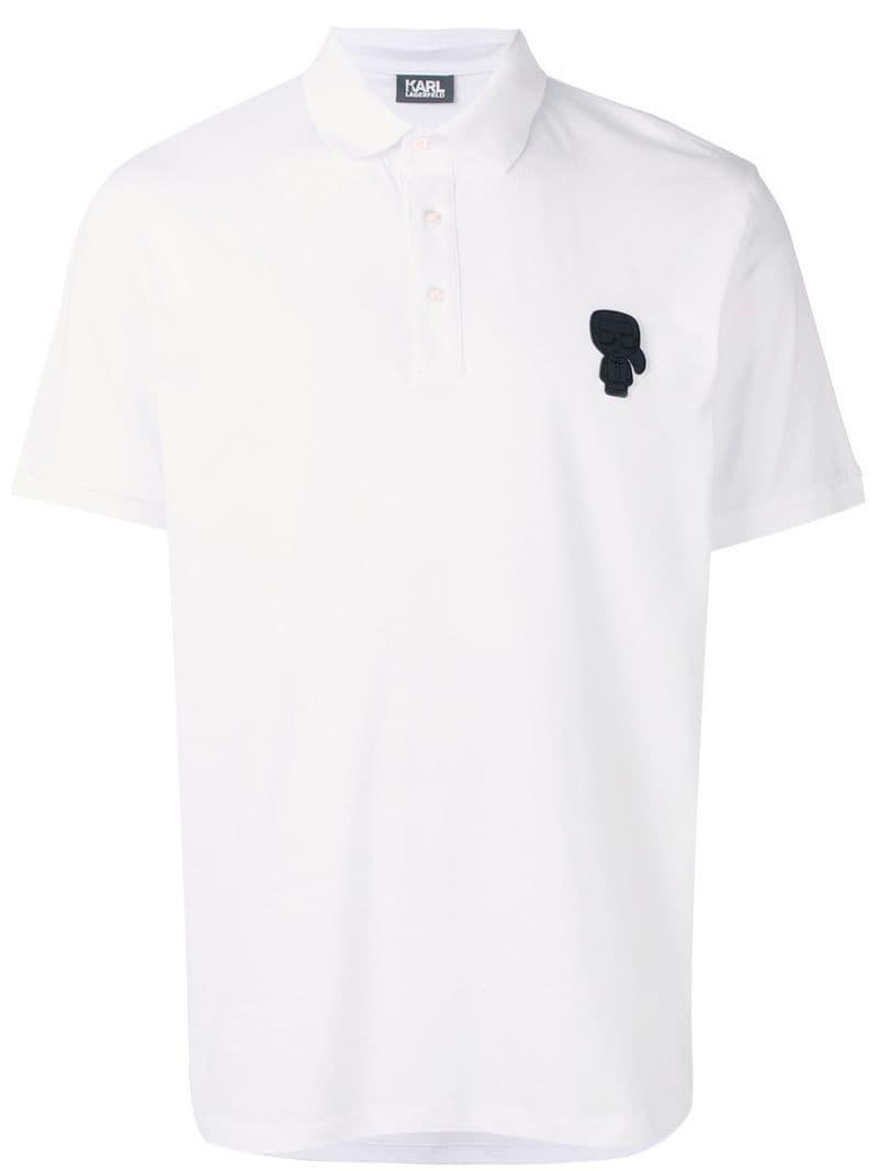 Karl Lagerfeld Logo Polo Shirt in White for Men - Lyst