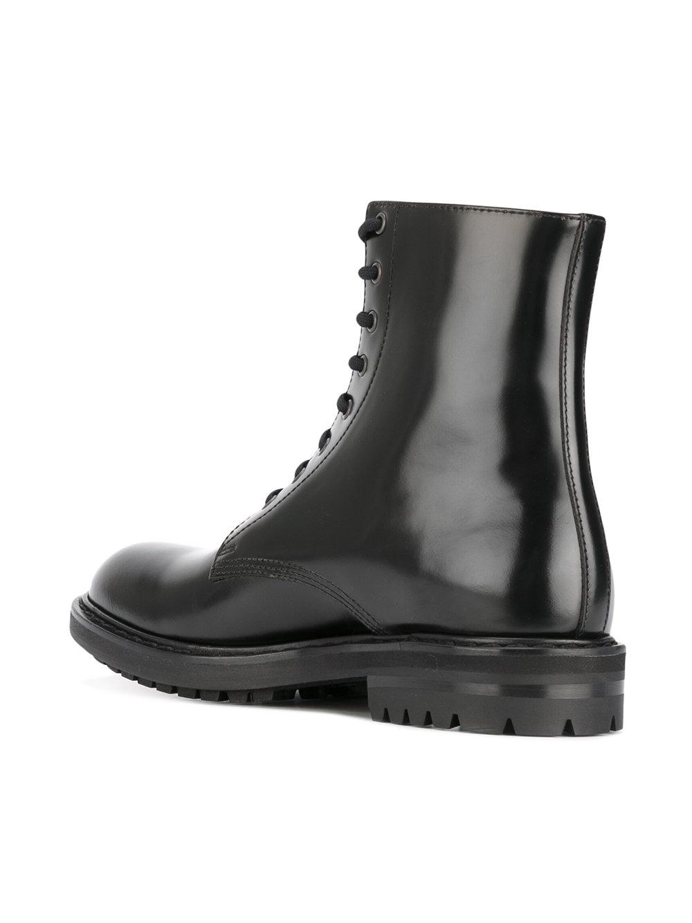 Alexander McQueen Leather Laceup Boots in Black for Men Lyst