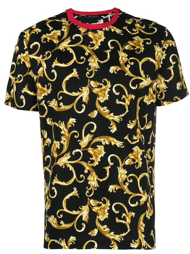 Versace Baroque Print T-shirt in Black for Men - Lyst