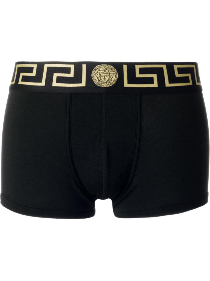 Lyst - Versace 'greca' Fitted Boxer Shorts in Black for Men - Save 31%