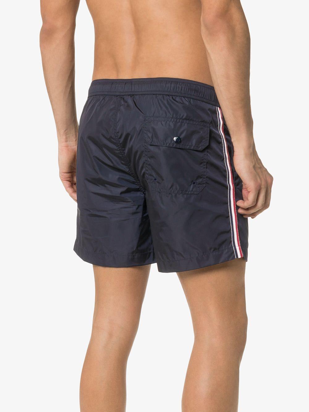 Moncler Logo Patch Swim Shorts in Blue for Men - Lyst