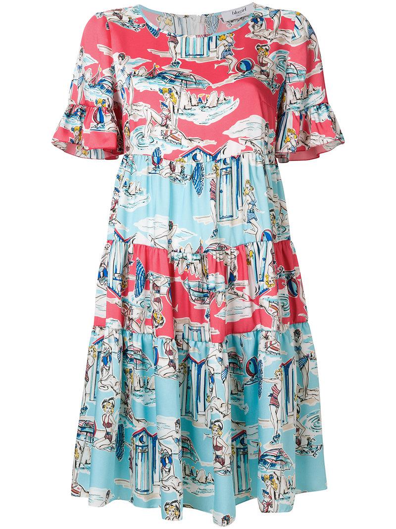 coast avienna print tiered dress