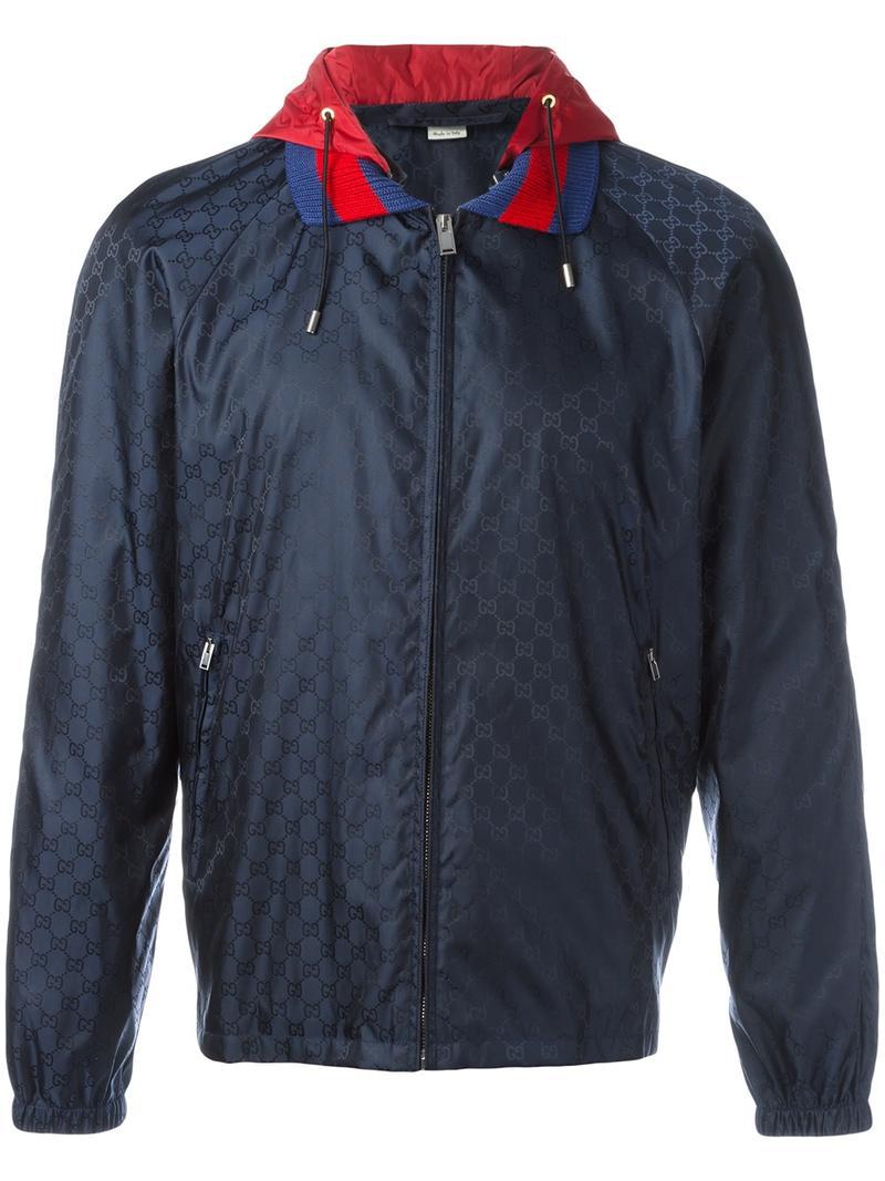 Lyst - Gucci Gg Supreme Jacquard Windbreaker in Blue for Men