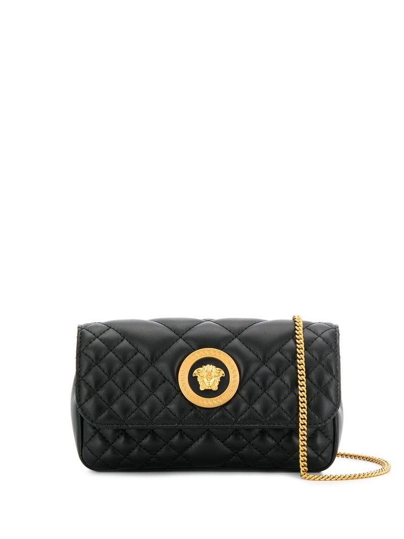 Versace Quilted Medusa Crossbody Bag in Black Lyst