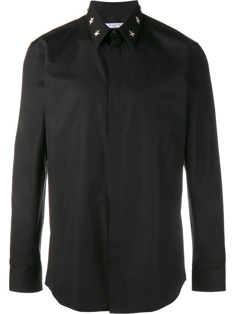 Givenchy Star Studded Collar Shirt in Black for Men - Lyst