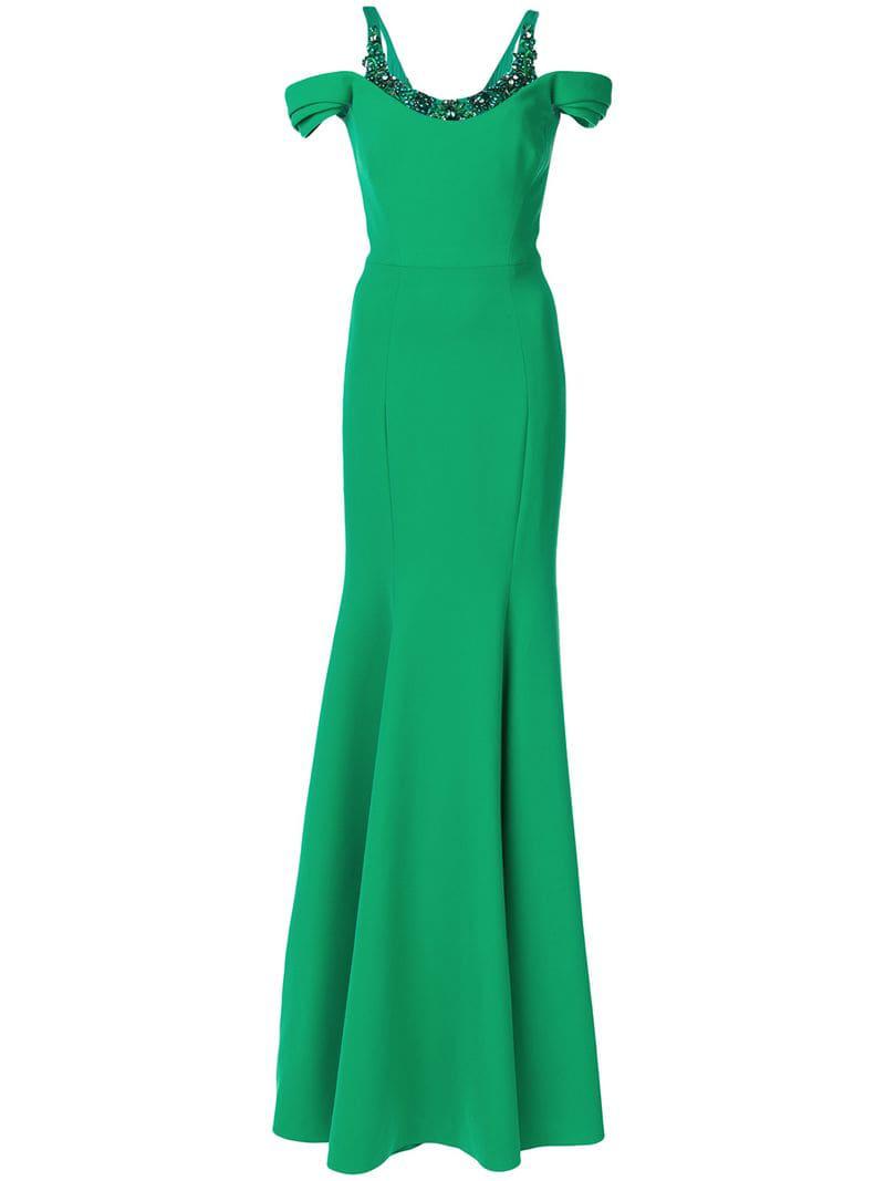 green marchesa gown