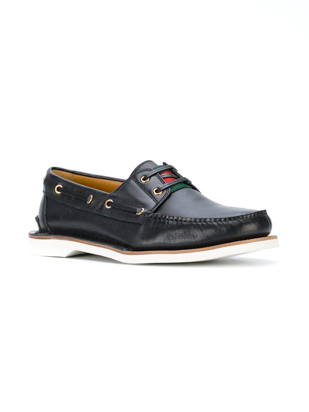 Lyst Gucci Boat Shoes in Blue for Men