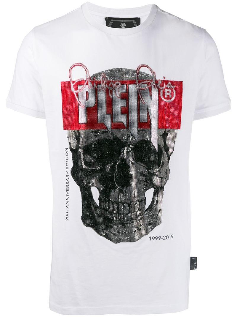 Philipp Plein T-shirt Platinum Cut Skull in White for Men - Lyst