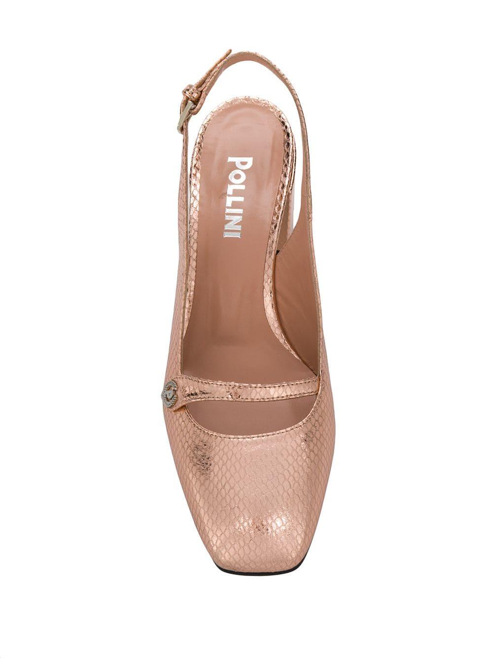 sling back block heel pumps