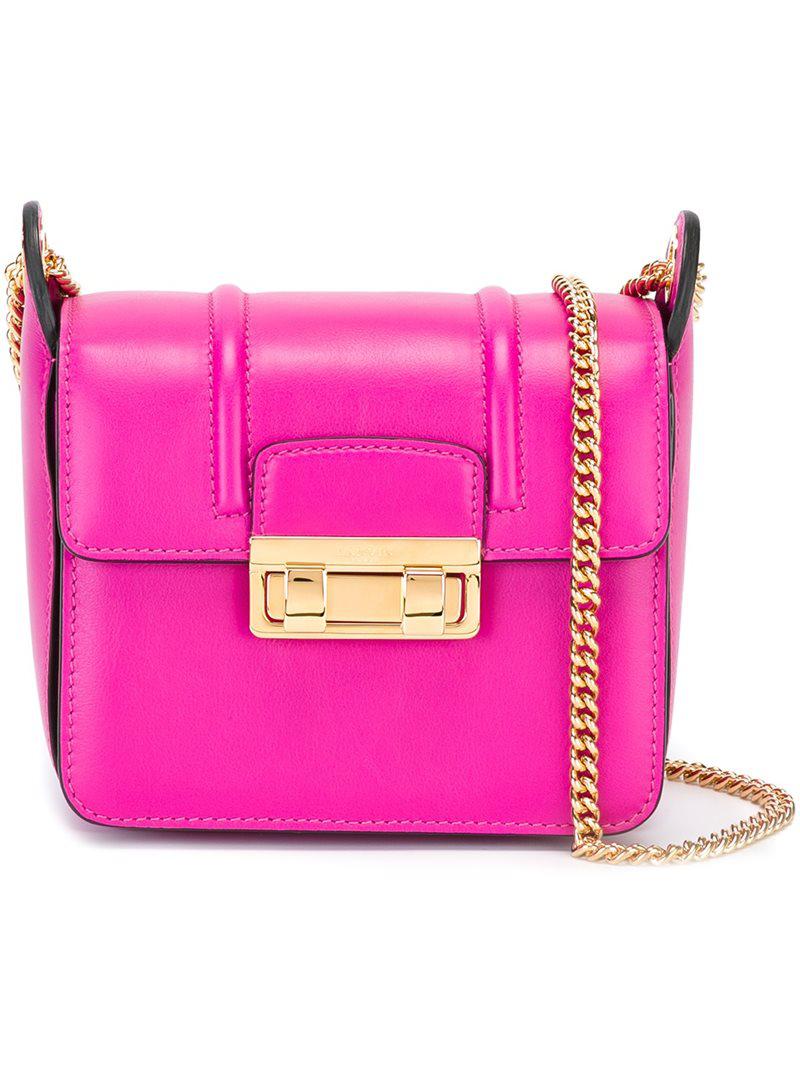 Lanvin Leather 'jiji' Crossbody Bag in Pink & Purple (Pink) - Lyst