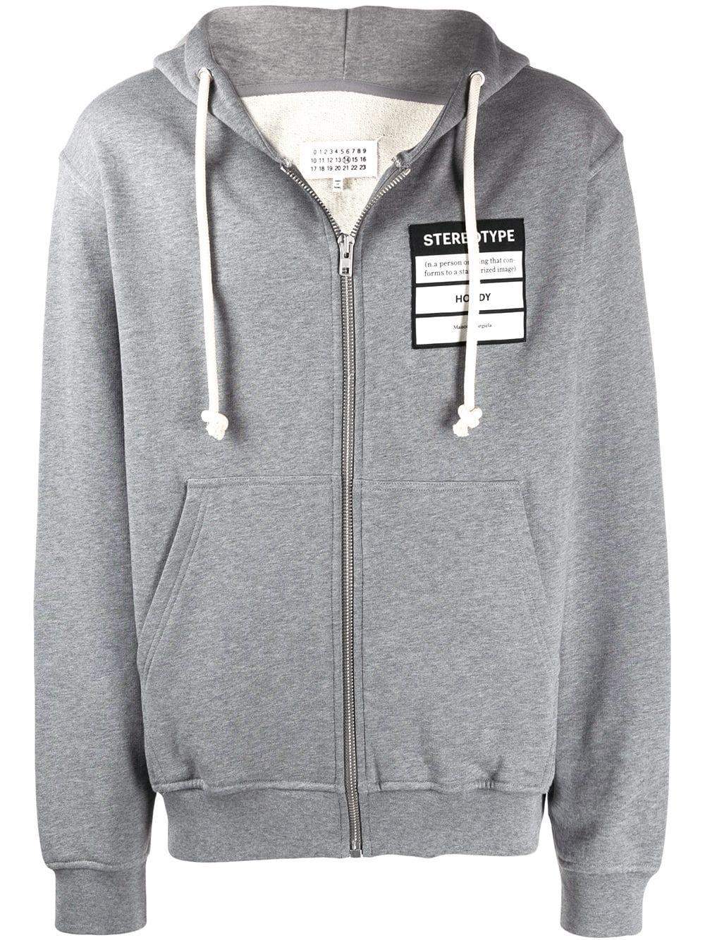 Maison Margiela Stereotype Hoodie In Gray For Men - Lyst