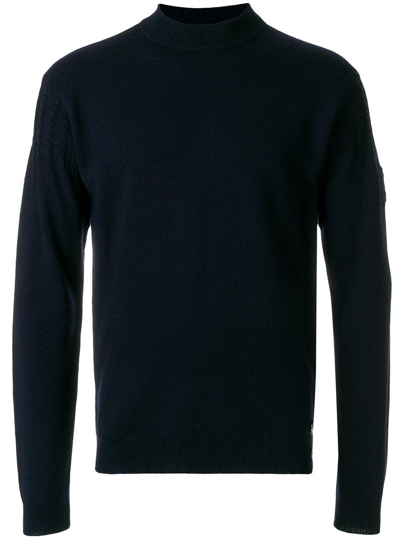 Fendi Homme De À Bleu Pull Montant Coloris Col Ajusté qwW14Prqg
