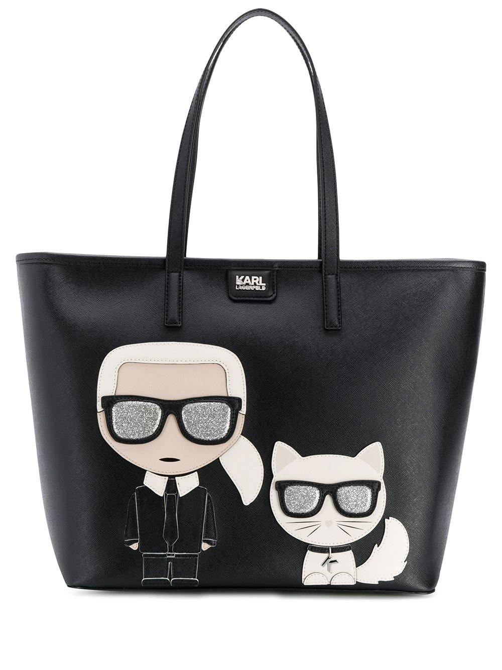 Karl Lagerfeld Leather K/ikonik Tote Bag in Black - Save 30% - Lyst
