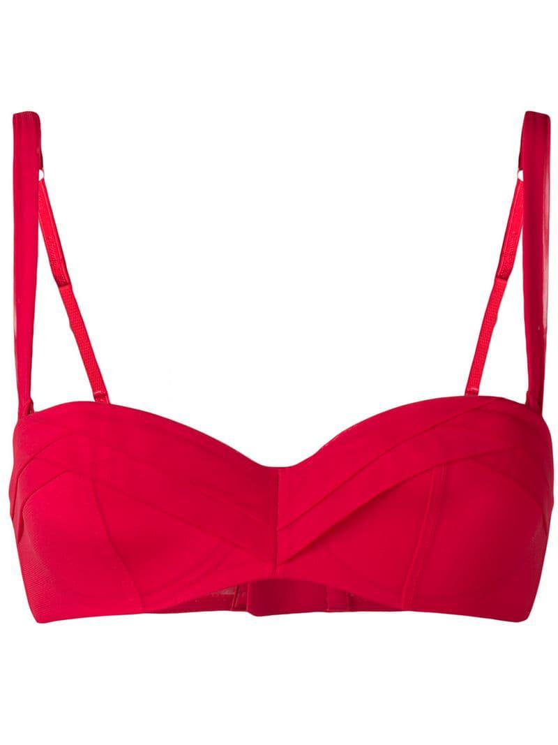 Lyst - Chantal Thomass Encens Moi Padded Bandeau Bra in Red