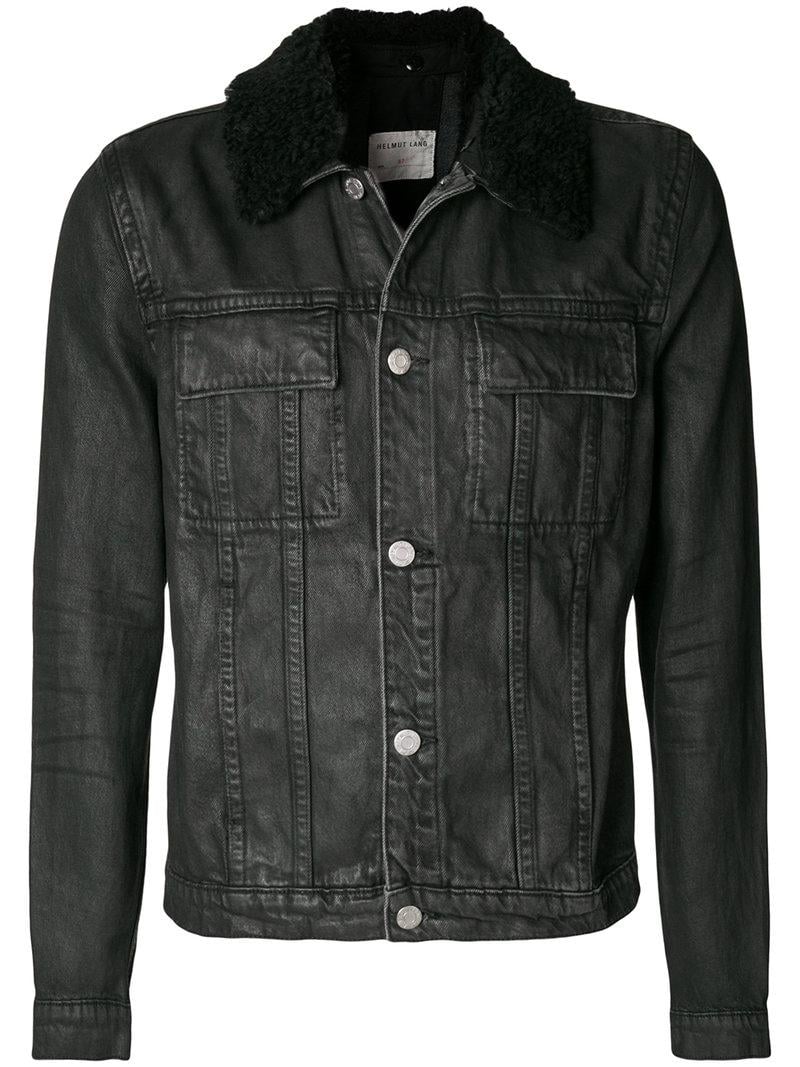 Lyst - Helmut Lang Sherpa Collar Trucker Jacket in Black for Men