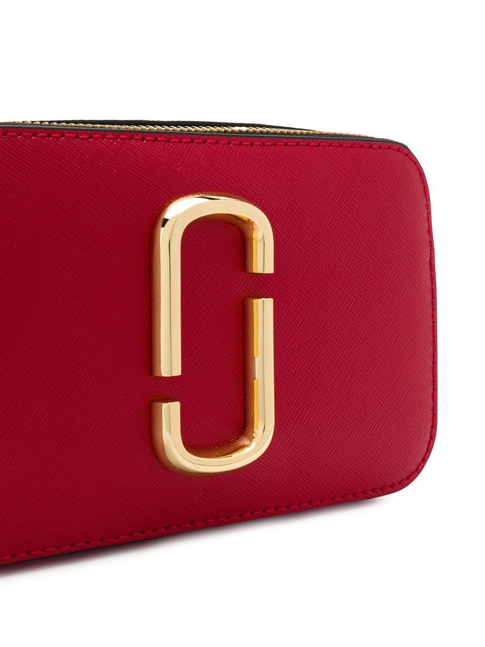 Marc Jacobs Snapshot Texturedleather Shoulder Bag in Red Save 18 Lyst