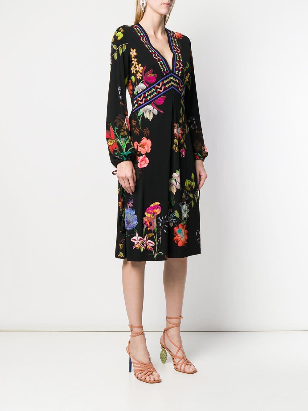 Etro Floral Print Dress in Black Lyst