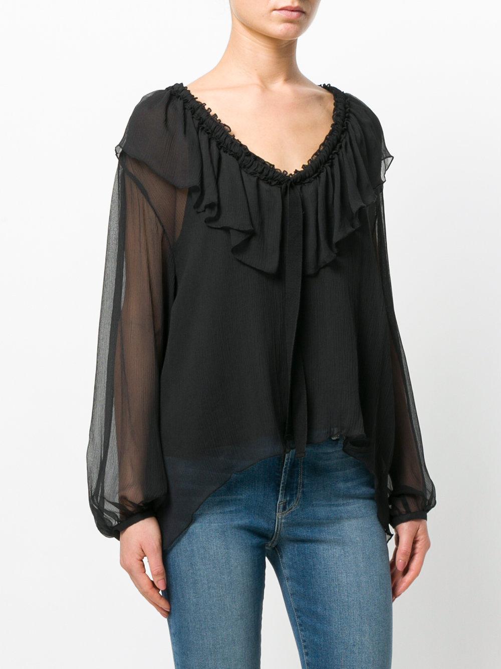 Ruffled neck blouse