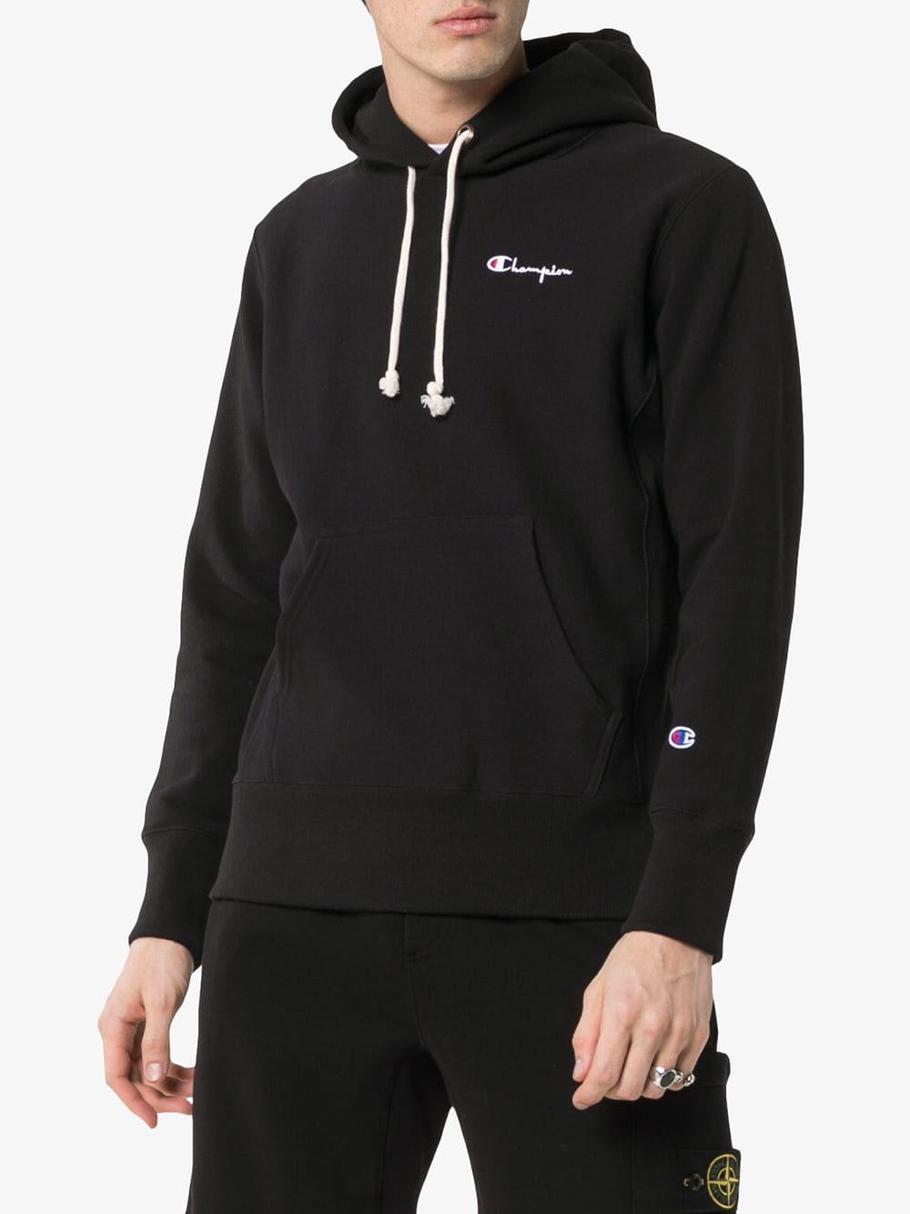 Lyst - Champion Logo Hoodie in Black for Men - Save 9%