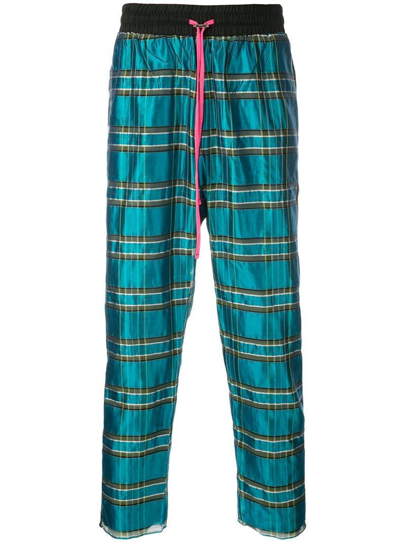 plaid track pants