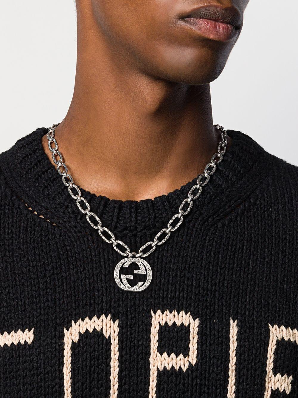 Gucci Interlocking G Necklace in Silver (Metallic) for Men - Lyst