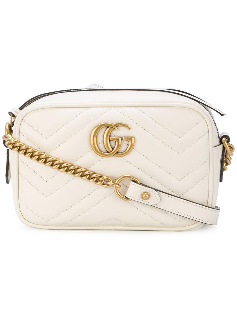 Lyst - Gucci Gg Marmont Cross-body Bag in Natural