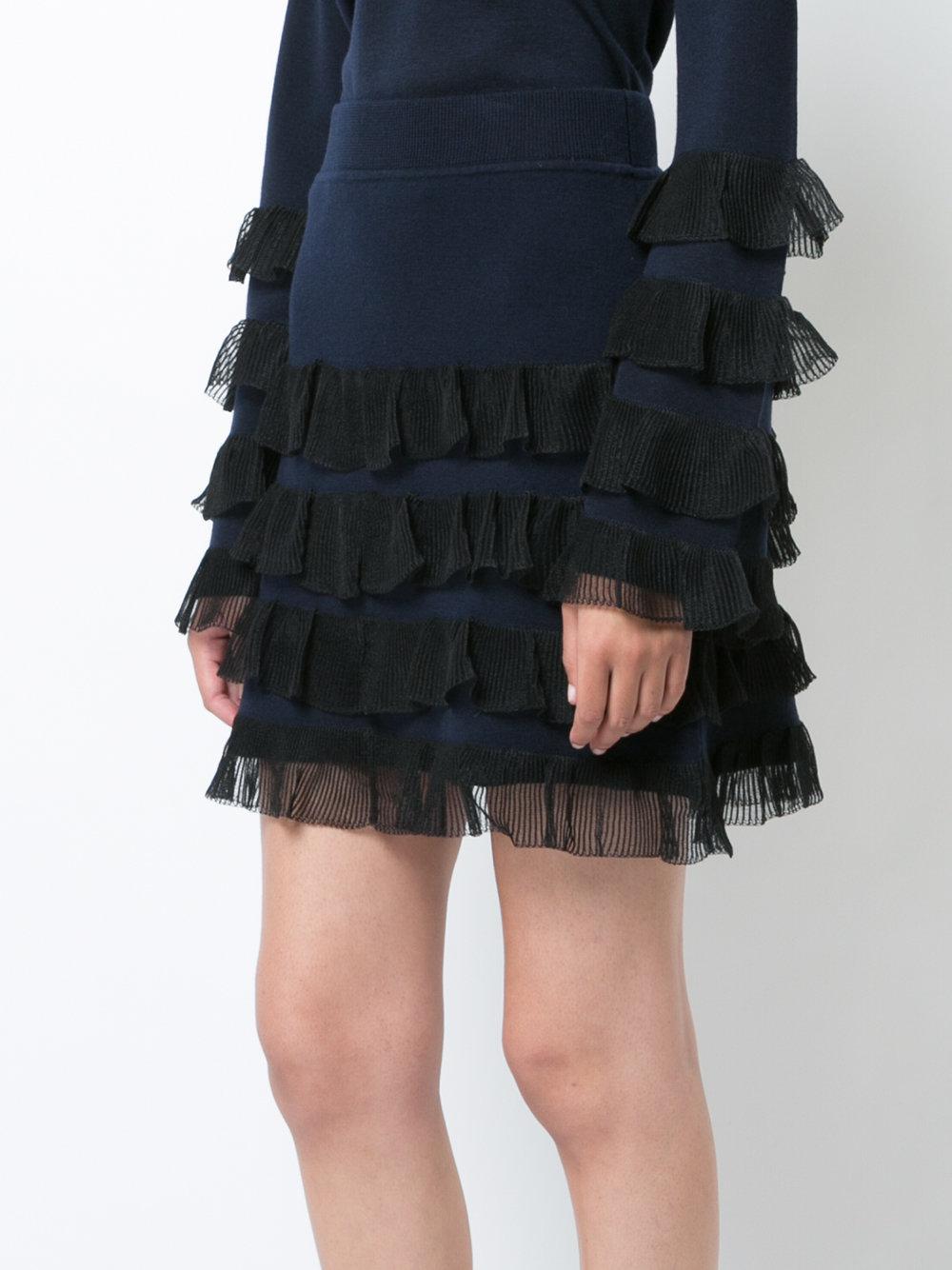 Lyst - 10 Crosby Derek Lam Tiered Ruffle Mini Skirt in Blue