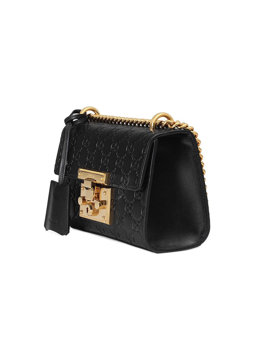 gucci | black padlock signature shoulder bag | lyst
