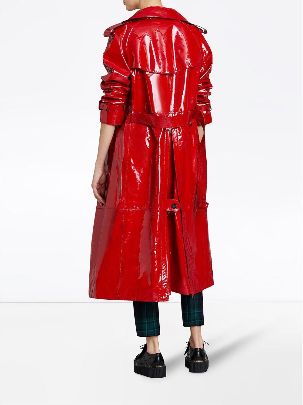 Lyst - Burberry Patent Trench Coat in Red