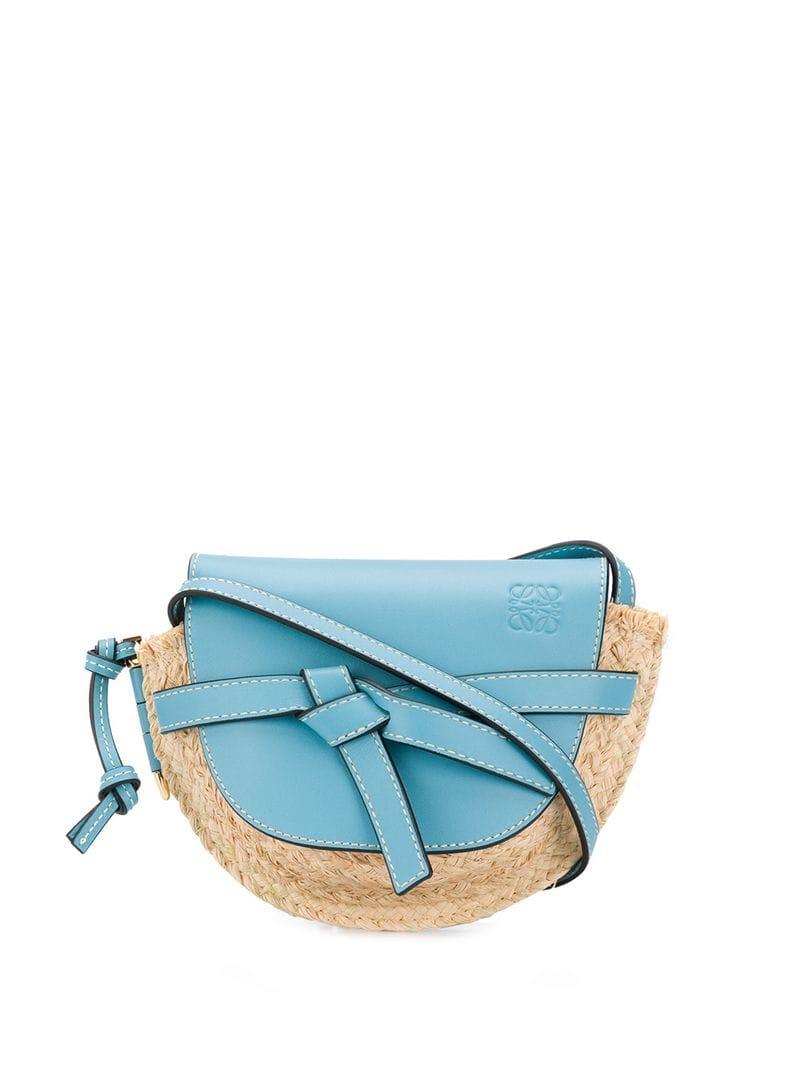 Lyst Loewe Gate Straw Mini Bag in Blue