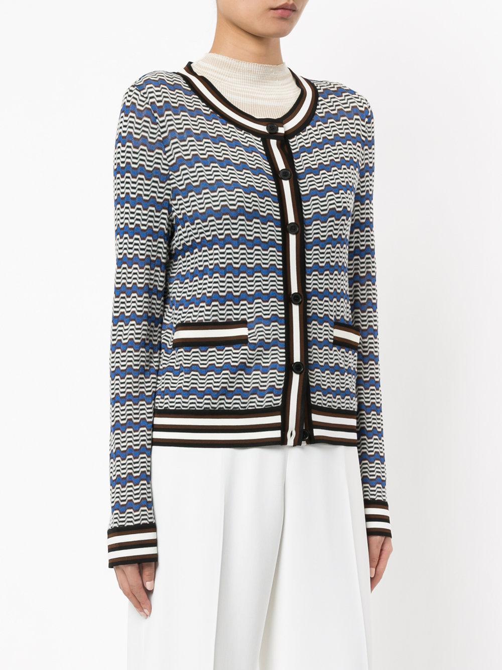 Lyst Missoni Striped Cardigan in Blue