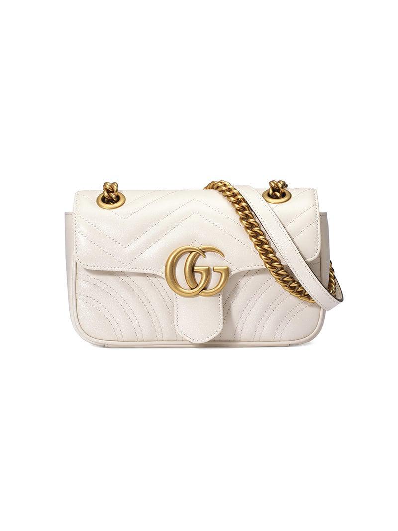 Lyst - Gucci GG Marmont Matelassé Shoulder Bag in White - Save 14.64646464646465%