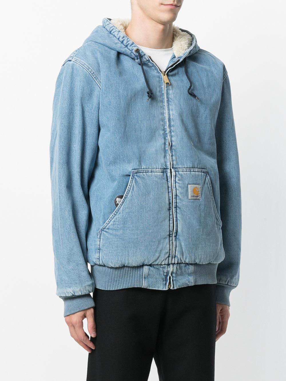 Lyst - Carhartt Shearling Denim Jacket in Blue for Men