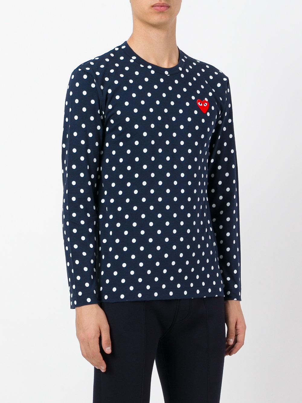 Play comme des garçons Polka Dot T-shirt in Blue for Men | Lyst