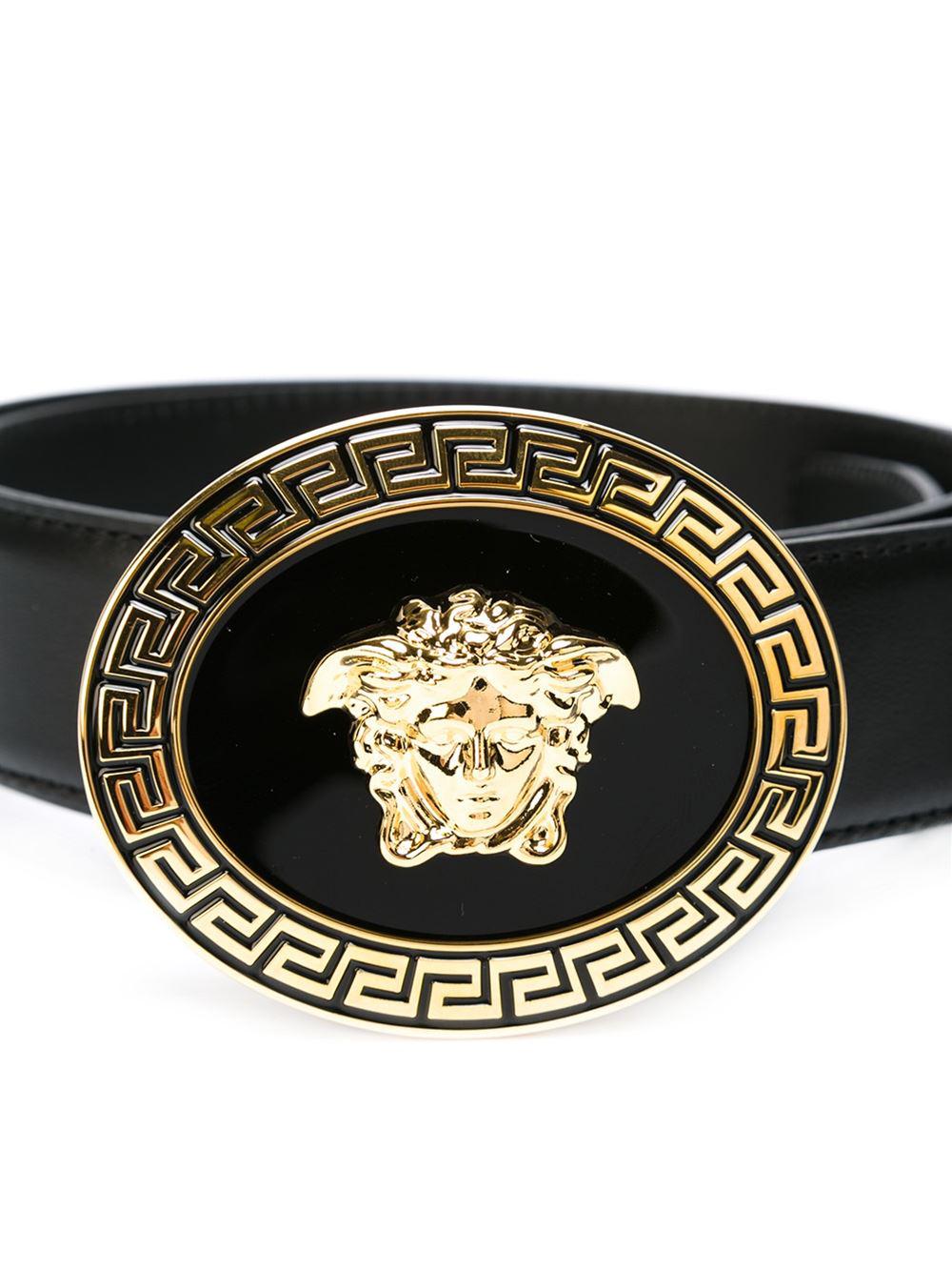 Lyst Versace Medusa Round Buckle Belt Men Calf Leather/metal