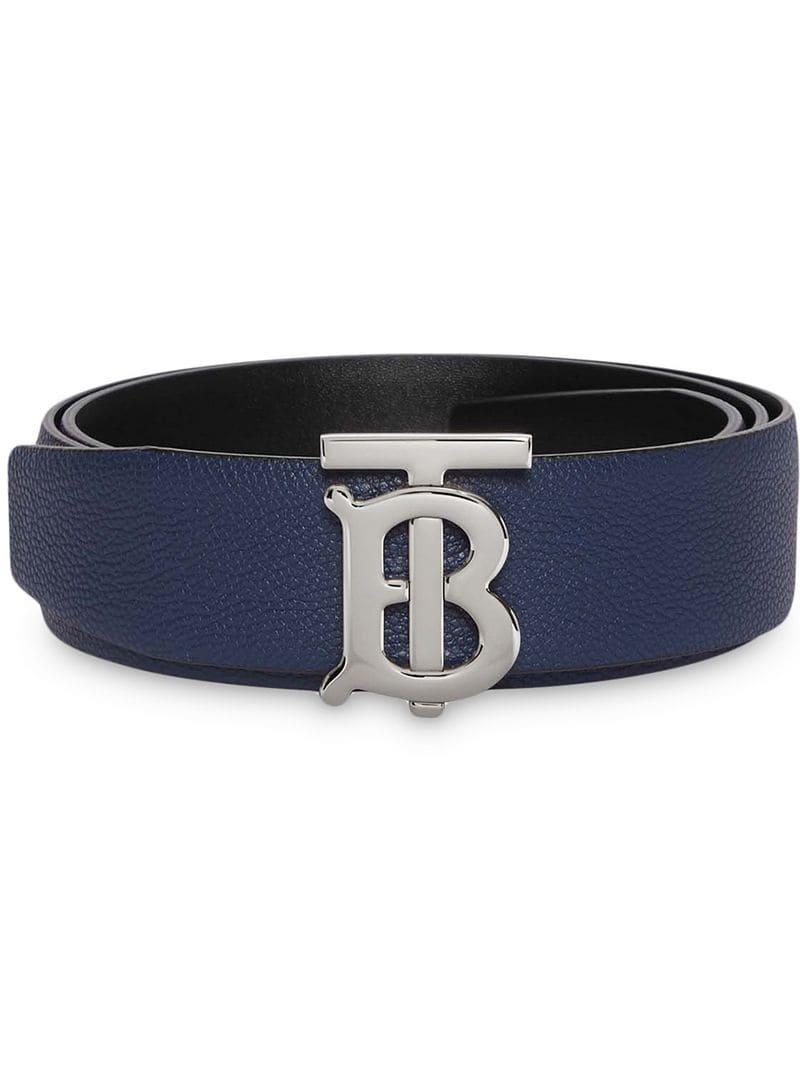 Burberry Reversible Monogram Motif Leather Belt in Blue for Men - Lyst