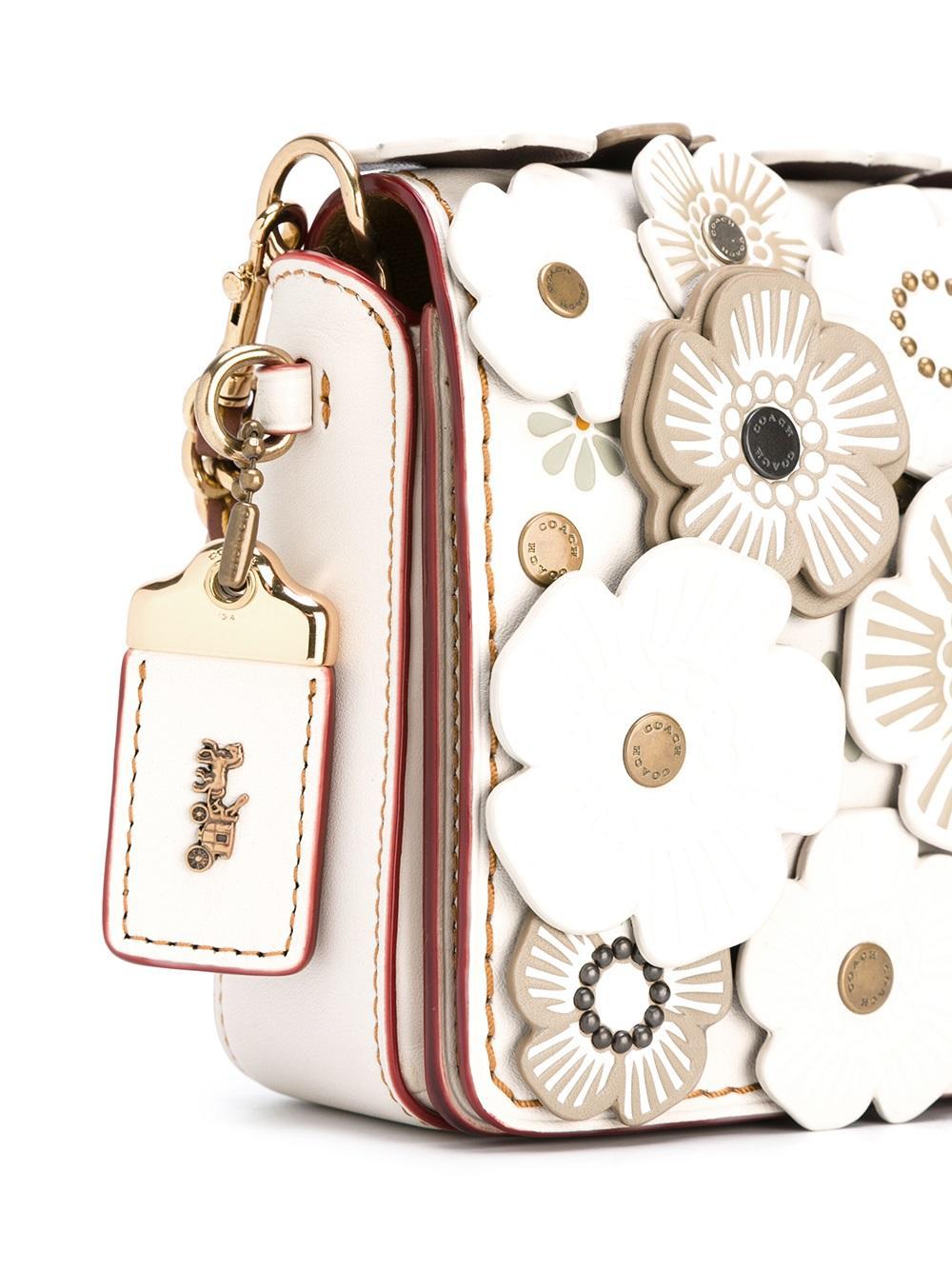 Lyst - Coach 'print Dinky' Floral Applique Crossbody Bag in White