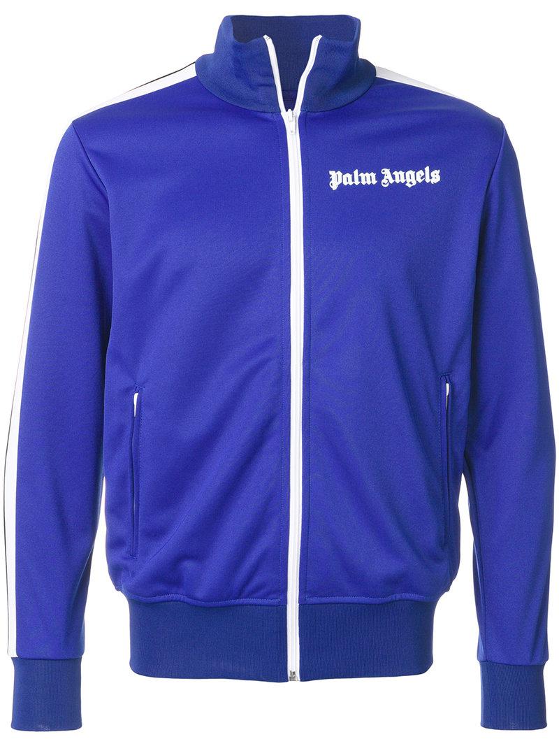 Lyst - Palm Angels Zip Up Jacket in Blue for Men