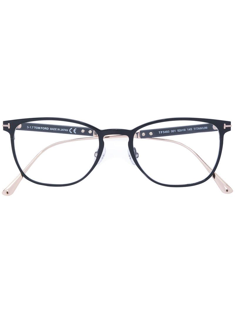 tom ford Black Round Thin Frame Glasses